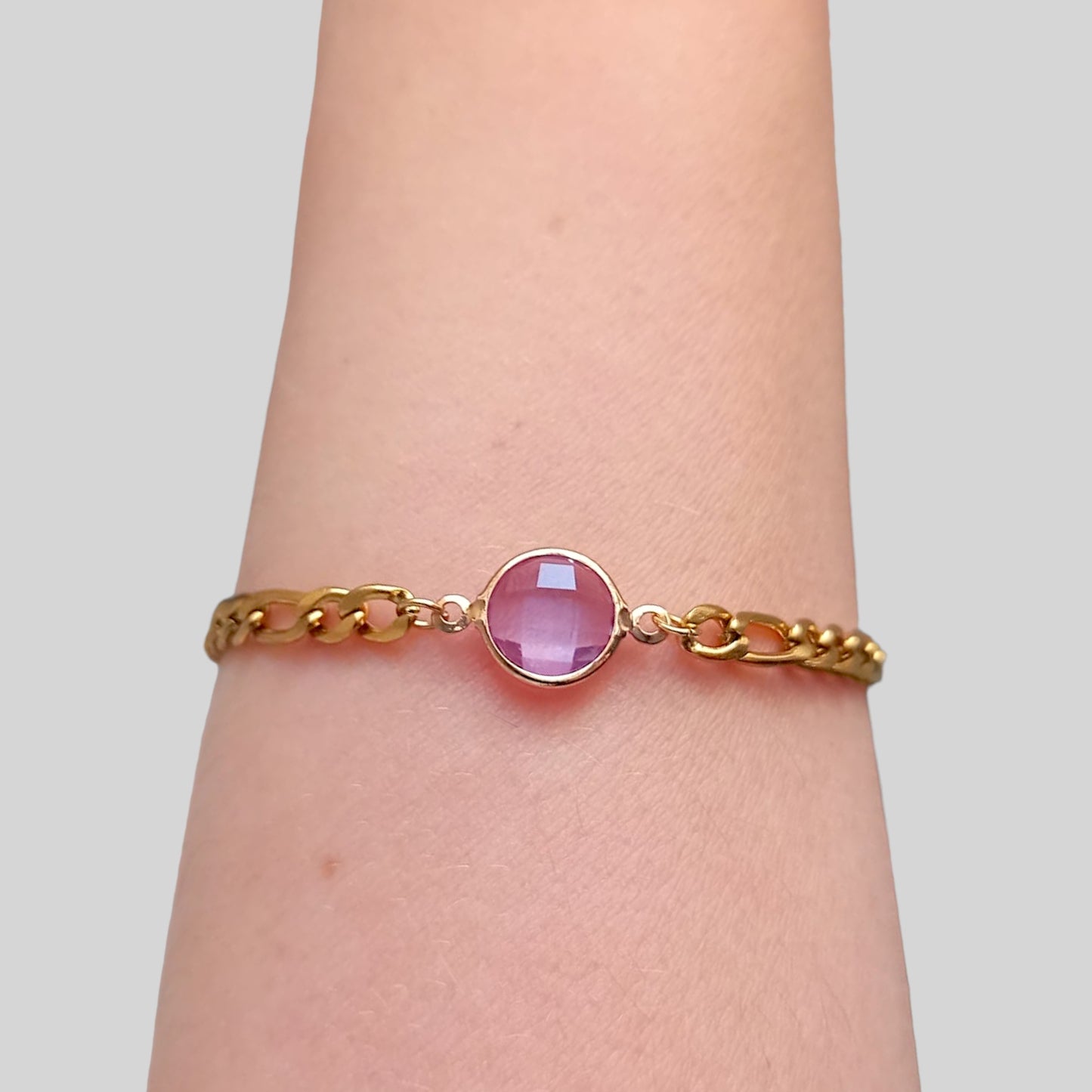 Alexandrite Figaro Chain Bracelet