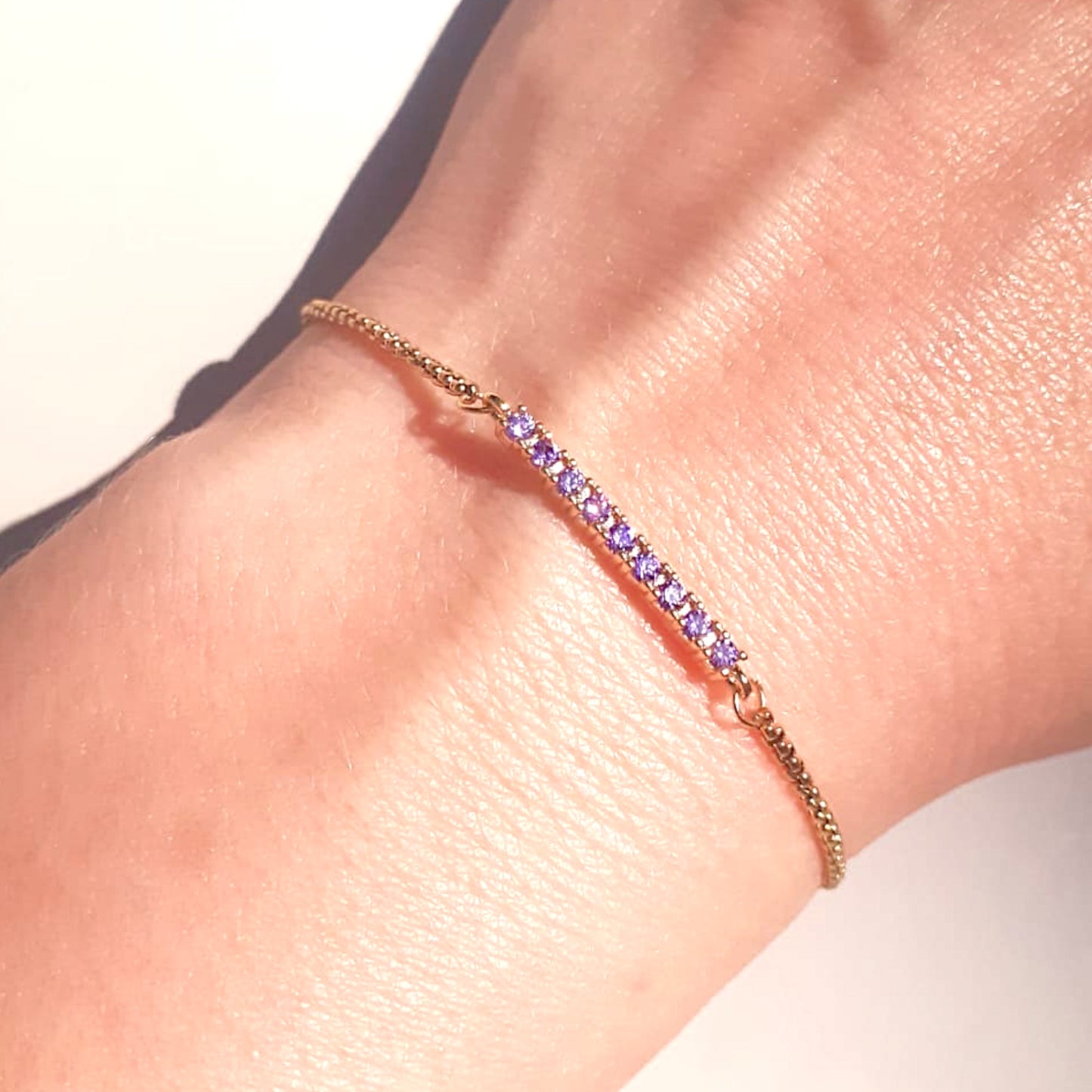 Amethyst Gemstone Adjustable Bracelet