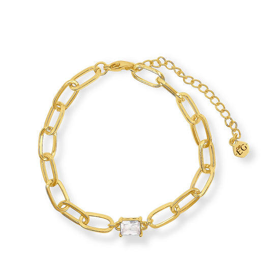 White Topaz Gold Bracelet