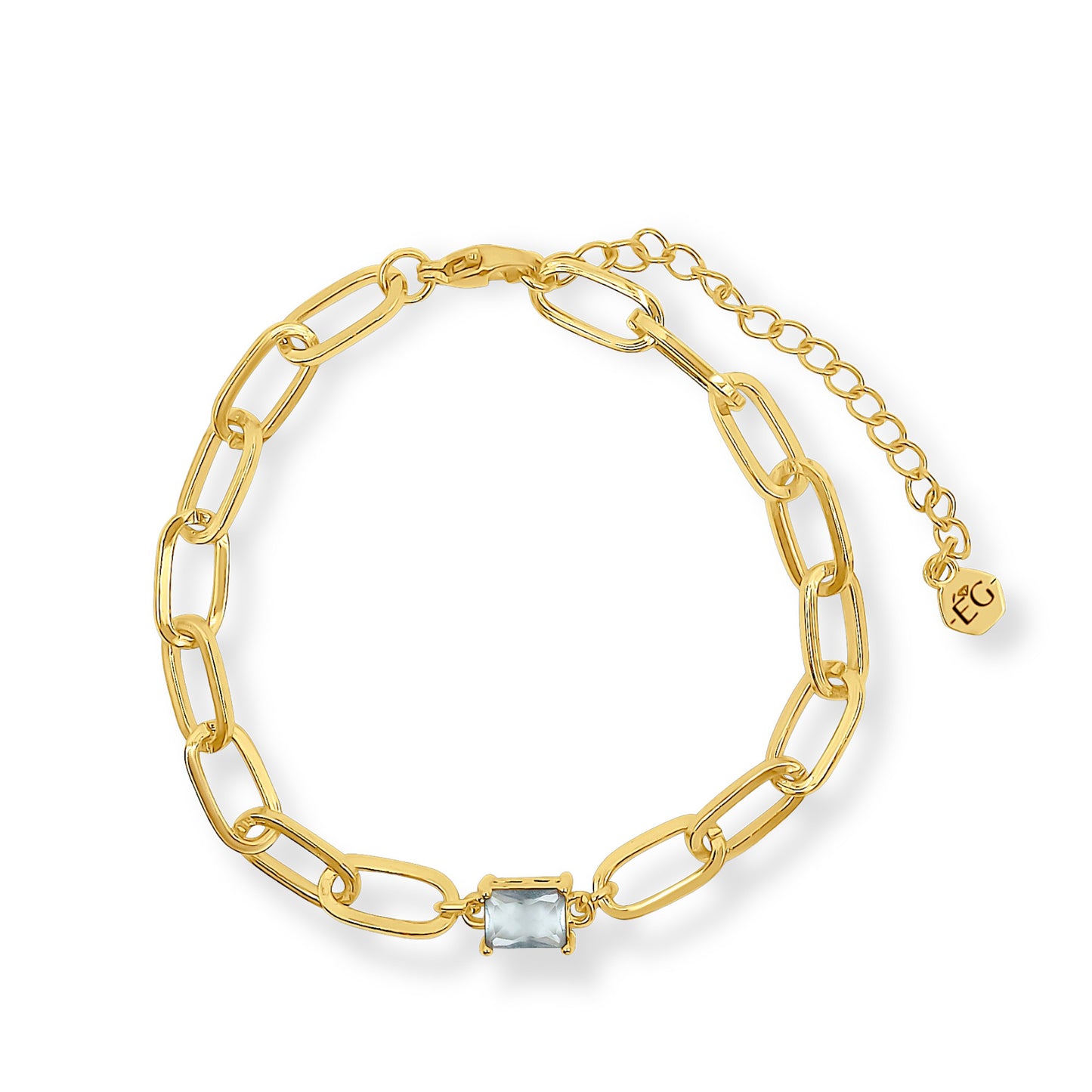 Aquamarine Gold Bracelet