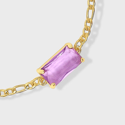 Gold Alexandrite Figaro Bracelet
