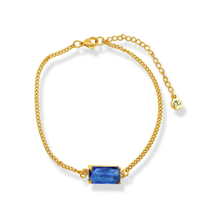 Sapphire Gold Curb Bracelet
