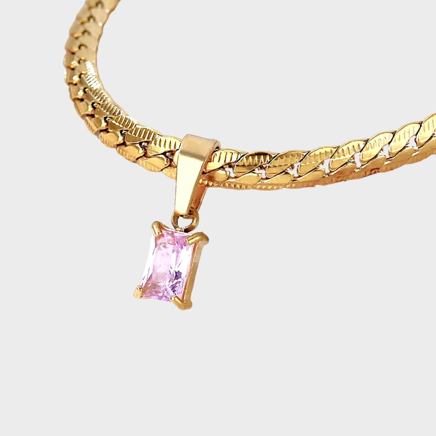 18K Rose Quartz Gemstone Choker