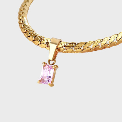 18K Rose Quartz Gemstone Choker