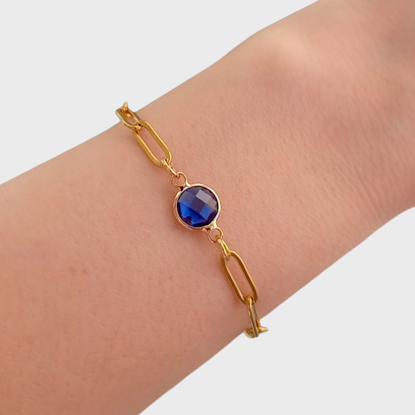 Sapphire Paperclip Bracelet