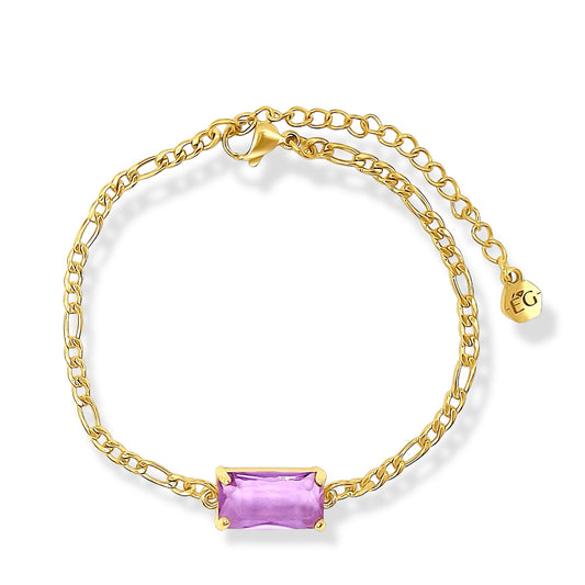 Gold Alexandrite Figaro Bracelet