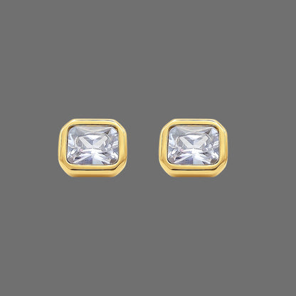 White Topaz Stud Earrings