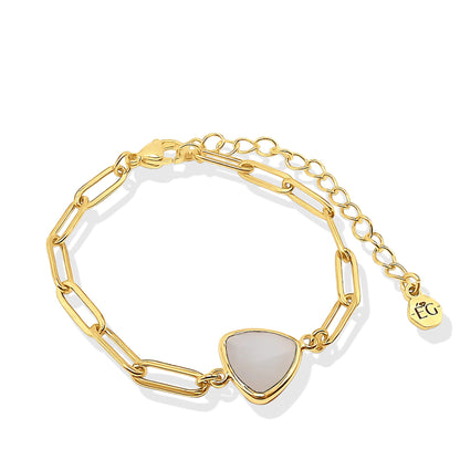 Moonstone Birthstone Paperclip Bracelet
