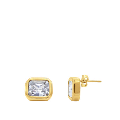 White Topaz Stud Earrings