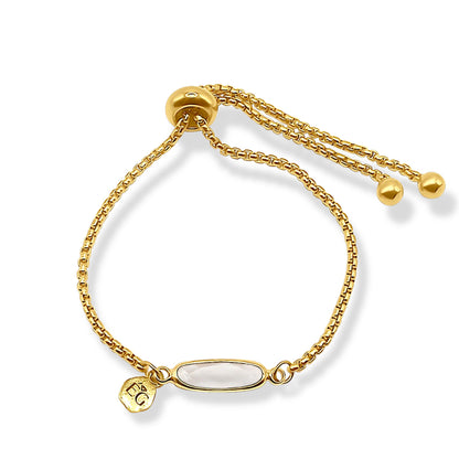 White Topaz Baguette Adjustable Bracelet