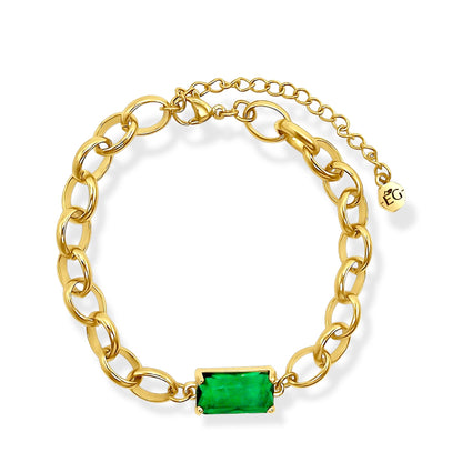 Emerald Gold Link Bracelet