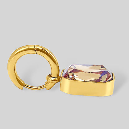 Citrine Hoop Drop Earrings