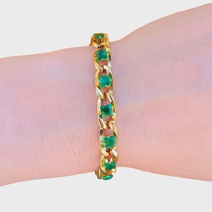 Luxury Emerald Cuban Link Bracelet