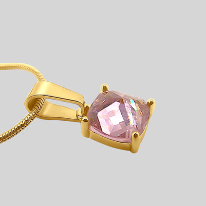18K Rose Quartz Birthstone Necklace