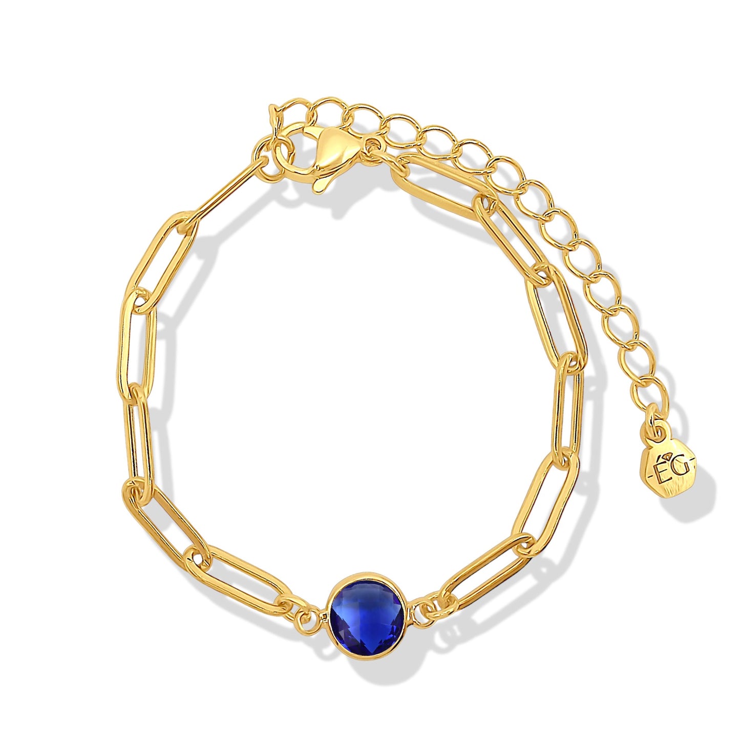 Sapphire Paperclip Bracelet