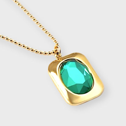 Blue Topaz Square Necklace