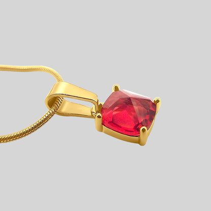 18K Ruby Birthstone Necklace
