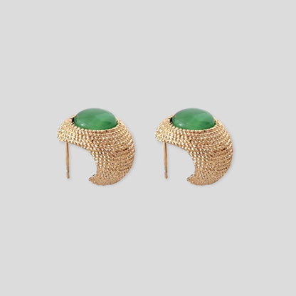 Emerald Oval Earrings
