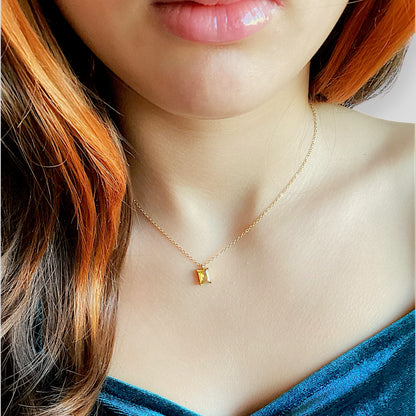 Citrine Gemstone Gold Necklace