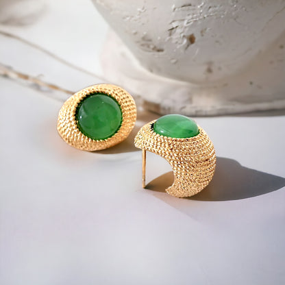 Emerald Oval Earrings