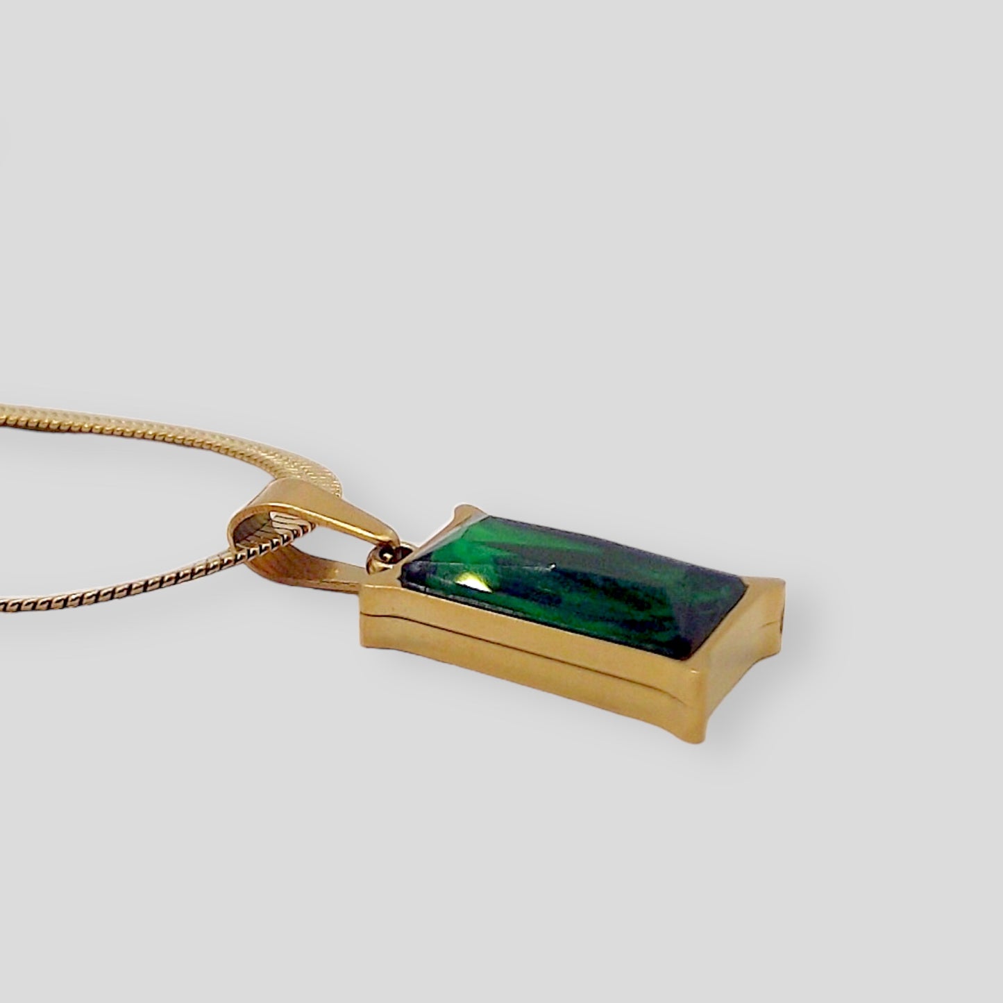 Emerald Herringbone Gemstone Necklace