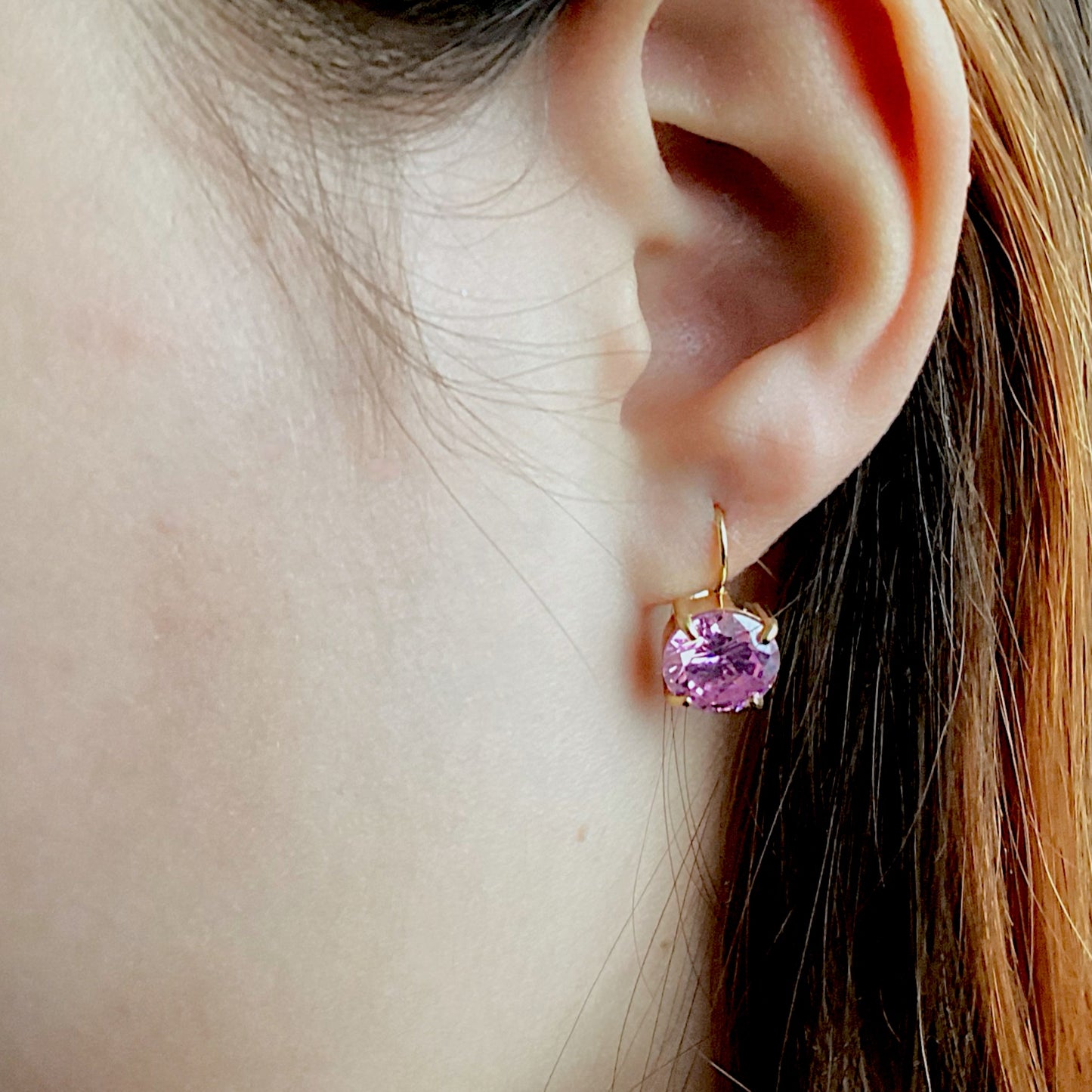 Luxury Rose Quartz Gold Earrings