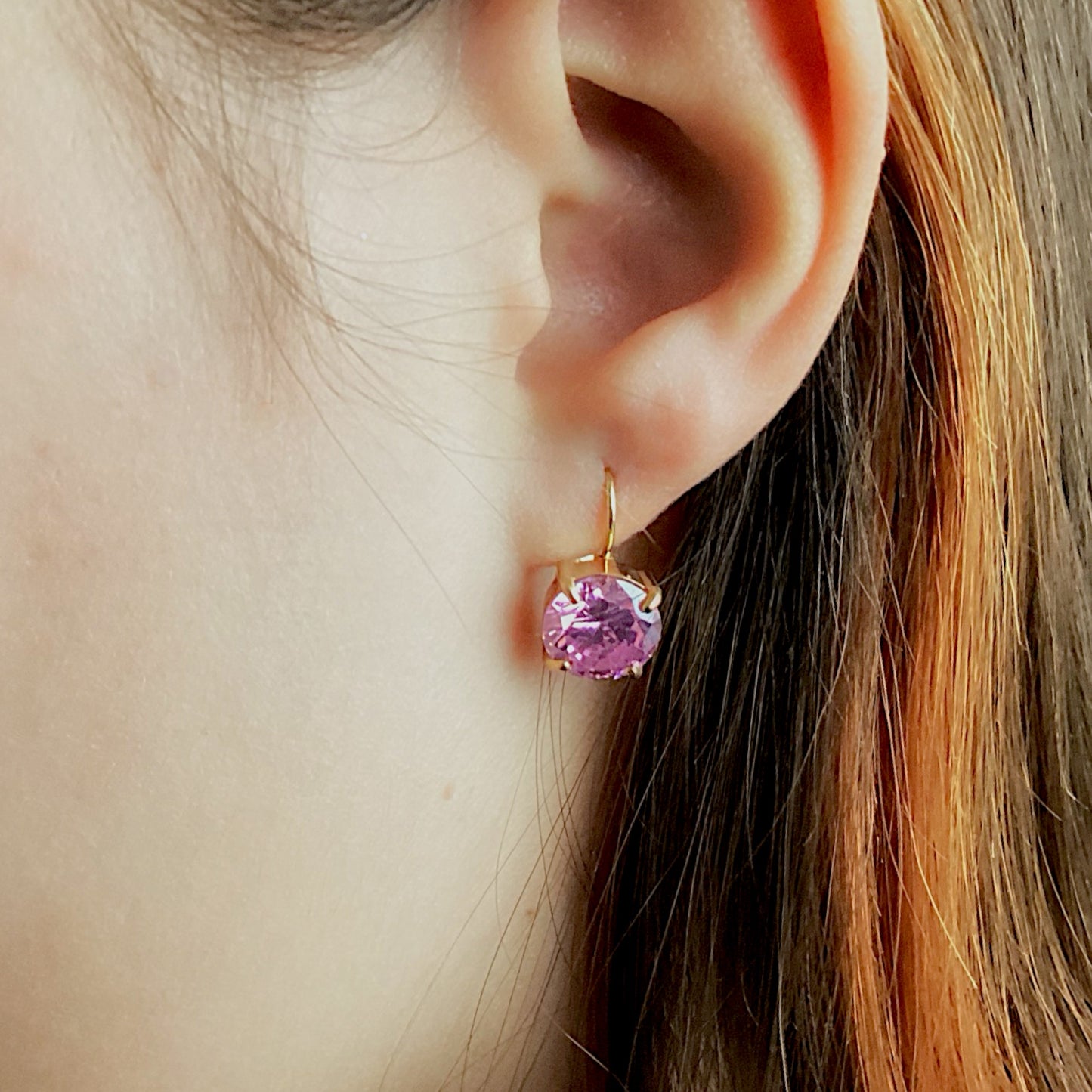 Luxury Rose Quartz Gold Earrings
