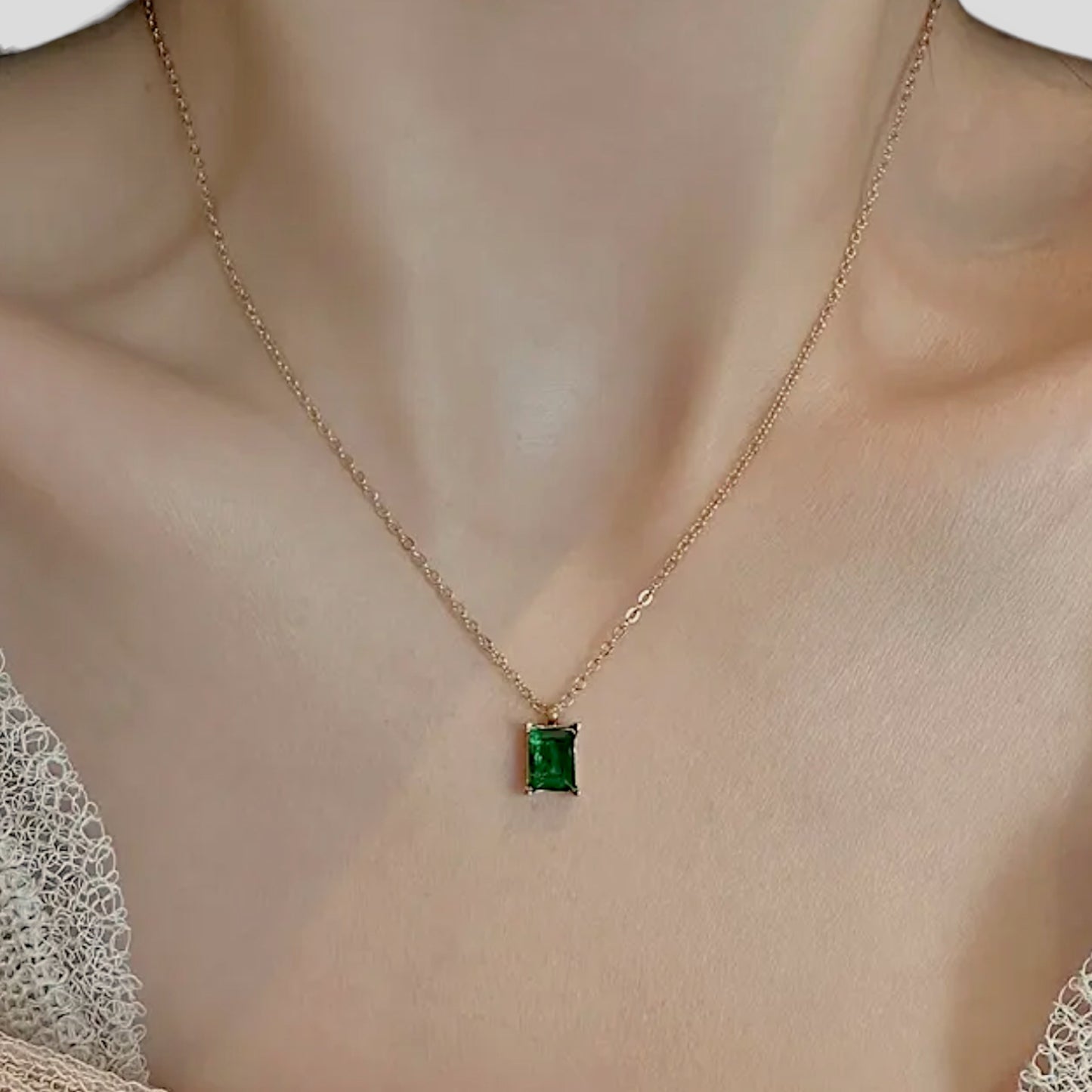 Emerald Gold Necklace
