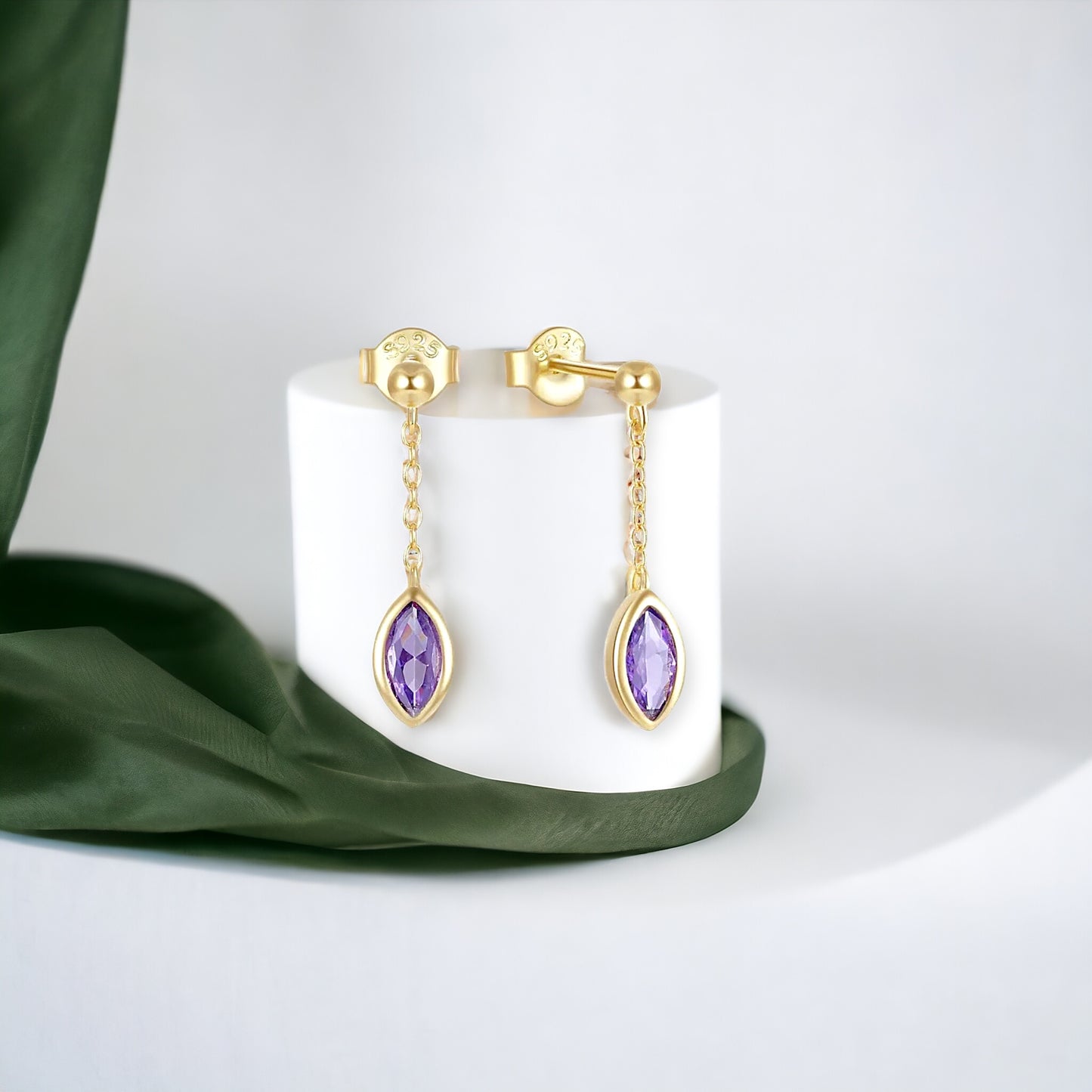 Alexandrite Gemstone Drop Earrings