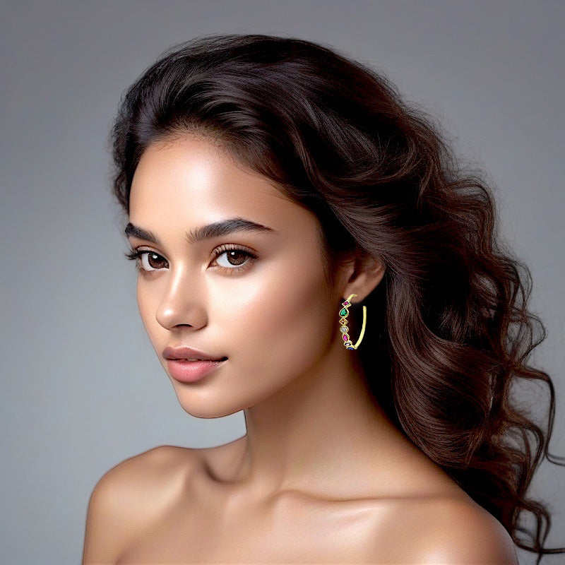 18K October Colourful Hoops