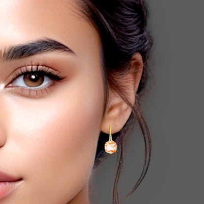 Citrine Gemstone Drop Earrings