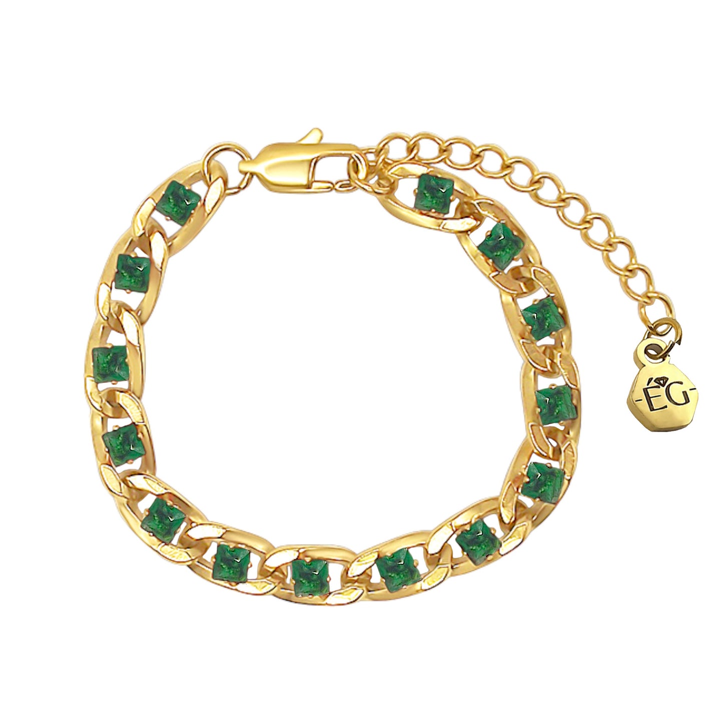 Luxury Emerald Cuban Link Bracelet