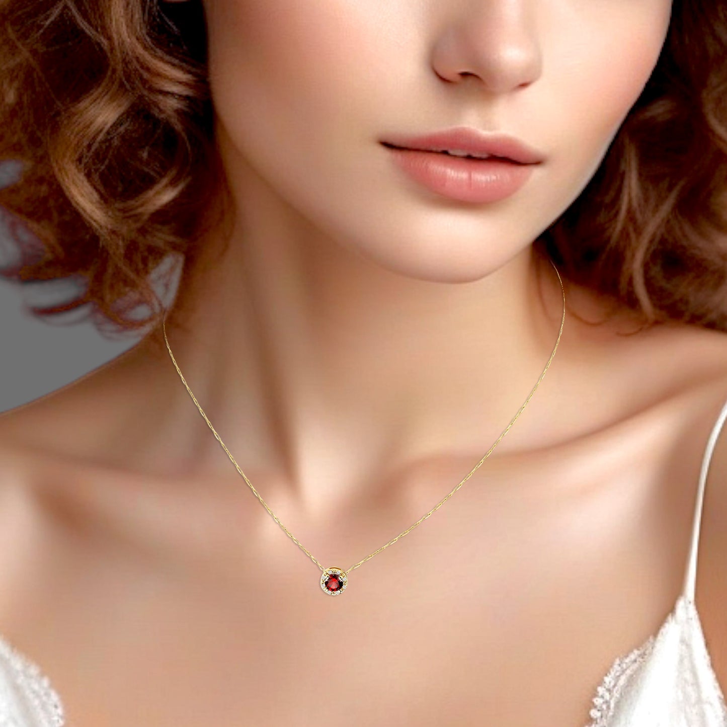 Luxury Ruby Birthstone Necklace