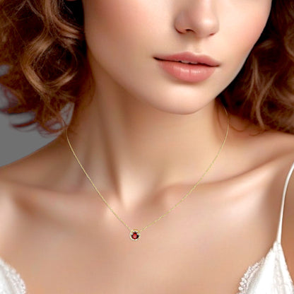 Luxury Ruby Birthstone Necklace
