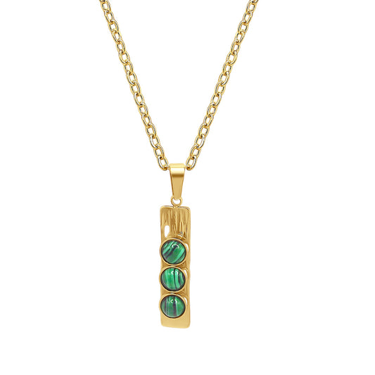 Malachite Three Stone Necklace