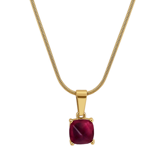 18K Ruby Birthstone Necklace