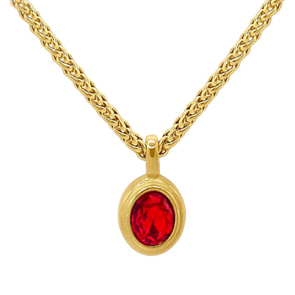 January Gemstone Keel Link Chain Necklace