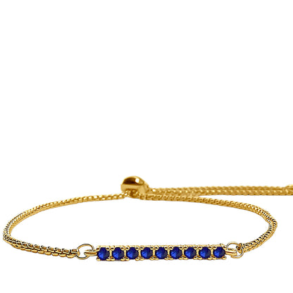 Sapphire Gold Plated Adjustable Bracelet