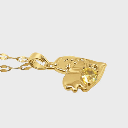 Citrine Birthstone Heart Necklace
