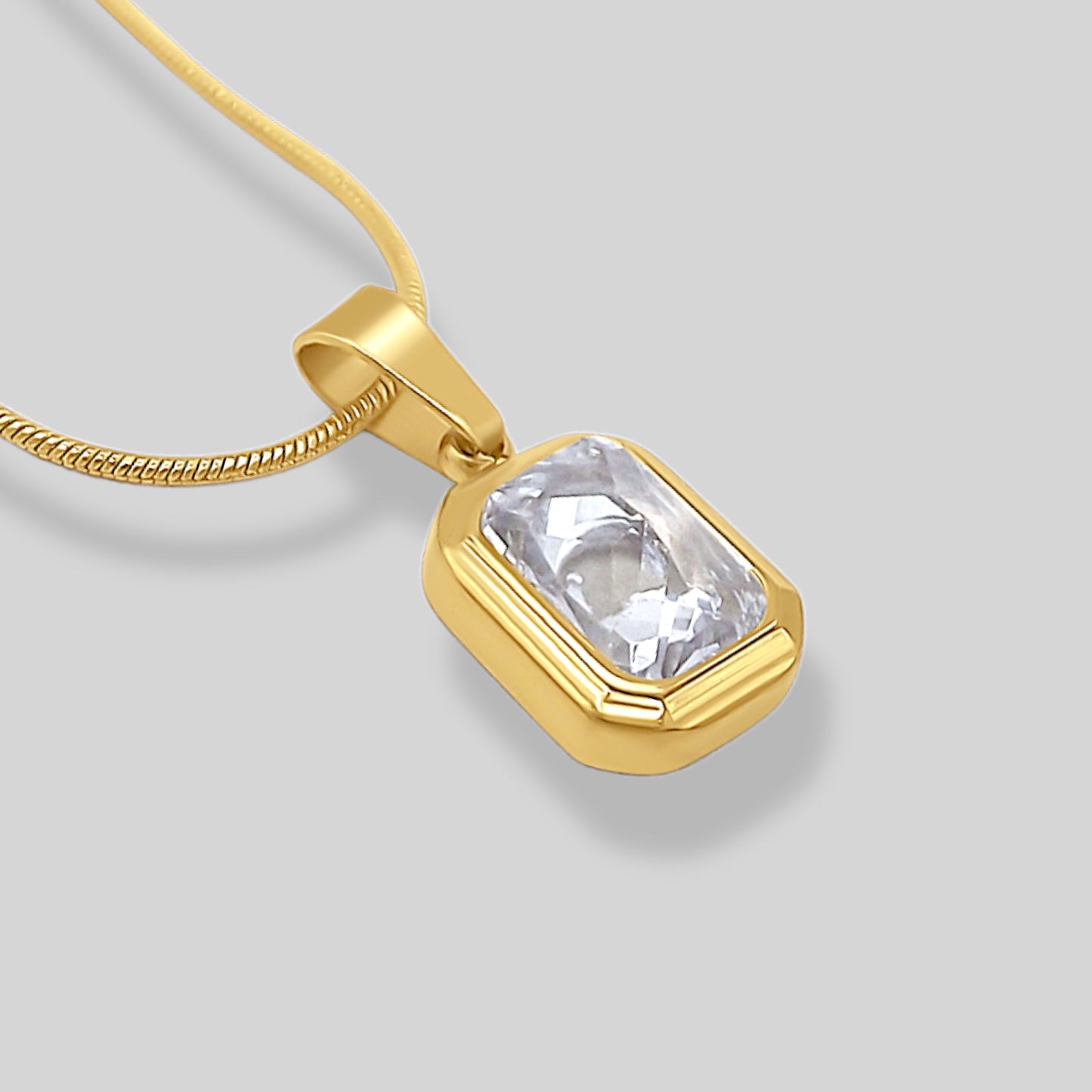 Minimalist White Quartz Charm Necklace