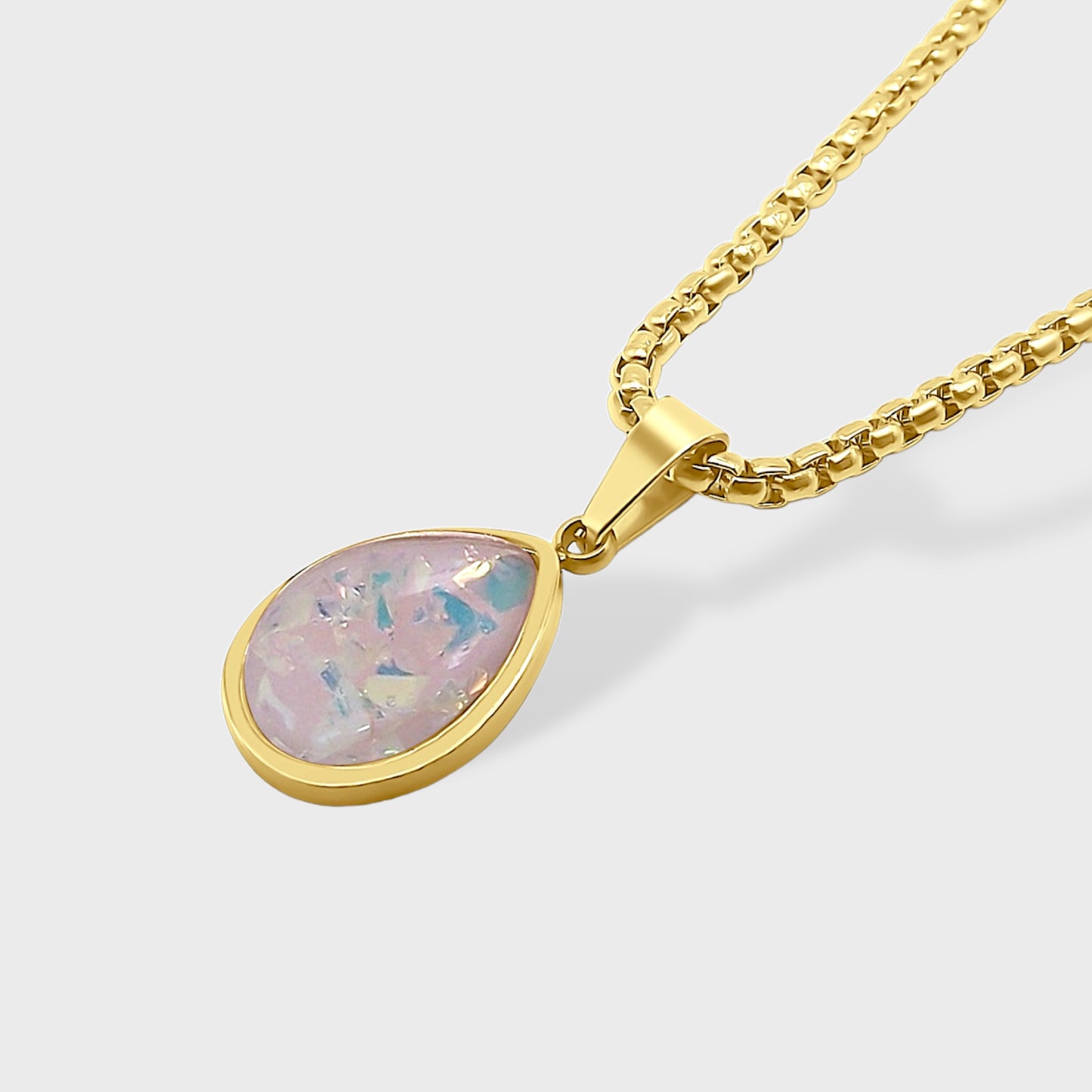18K Water Drop Opal Necklace