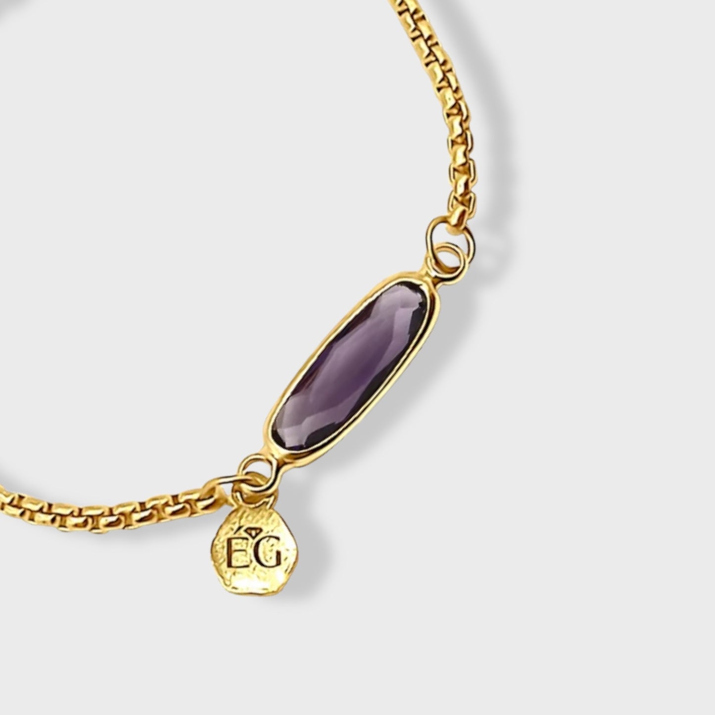 Amethyst Baguette Adjustable Bracelet