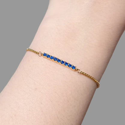 Sapphire Gold Plated Adjustable Bracelet