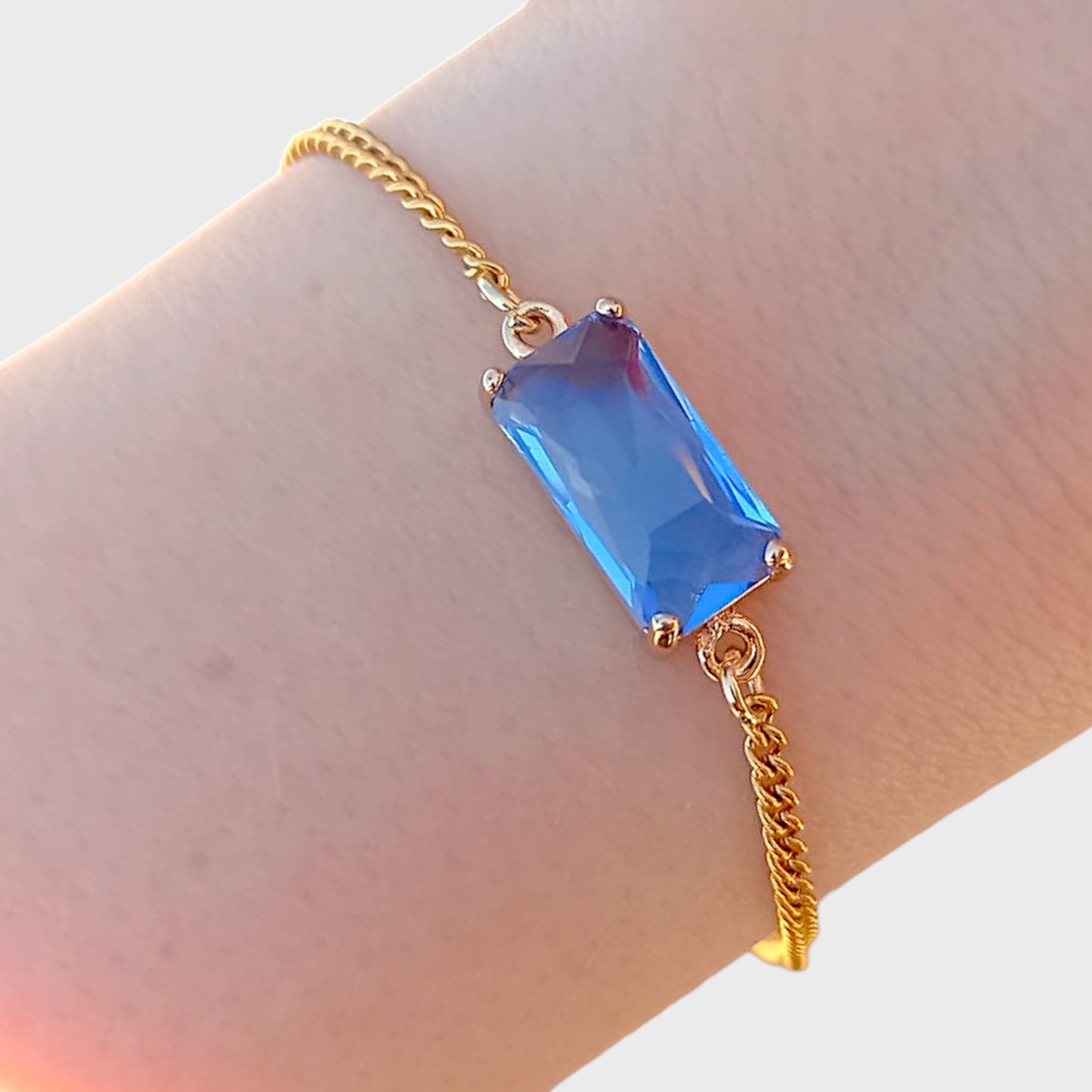 Sapphire Gold Curb Bracelet