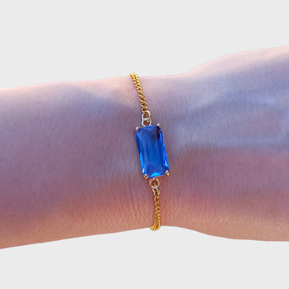 Sapphire Gold Curb Bracelet