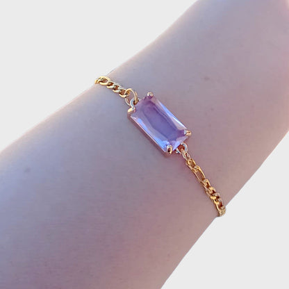 Gold Alexandrite Figaro Bracelet