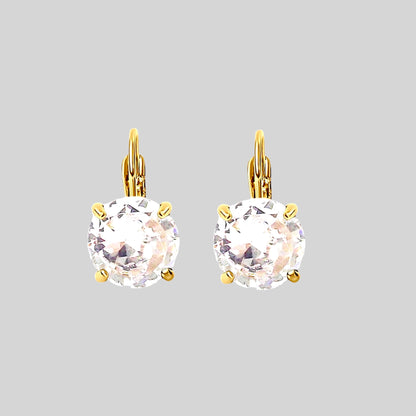 Luxury White Quartz Gold Earrings