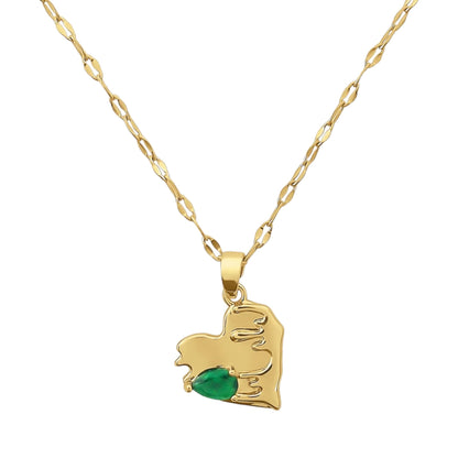 Emerald  Heart Necklace