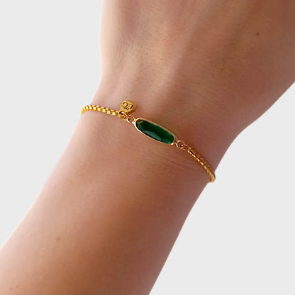 Emerald Baguette Adjustable Bracelet