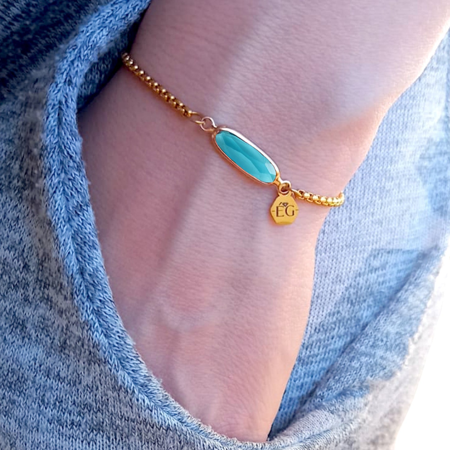 Blue Topaz Adjustable Bracelet